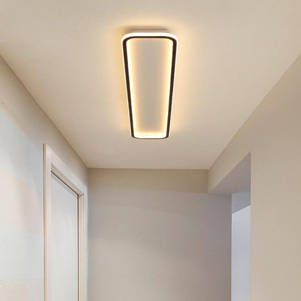 Minimalist 1-Light Linear Acrylic 3 Color Changeable LED Flush Mount Lighting - Image 2