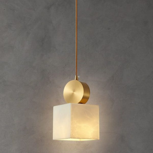 Nordic Geometric Metal 1-Light Faux Marble Pendant Light - Image 8