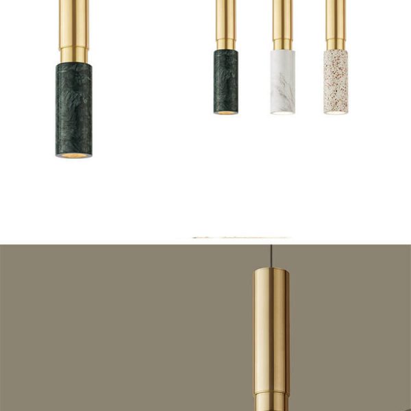 Marble Splicing Metal 1-Light Single Cylinder Pendant Light - Image 4