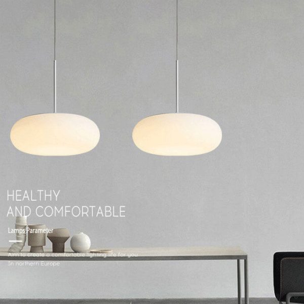 Modern Minimalist Plastic White 1-Light Drum LED Pendant Light - Image 9