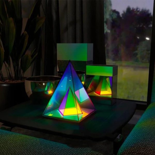 Magic Cube Box Triangle Acrylic Color LED Table Lamp - Image 3