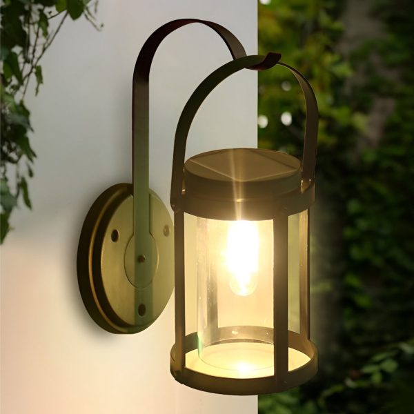 Portable Lantern Shaped LED Waterproof Modern Solar Plug in Wall Sconce Lighting