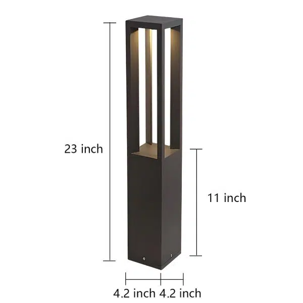Black Aluminum Garden Bollard LED 7W 4-Beam Lighting - Image 12