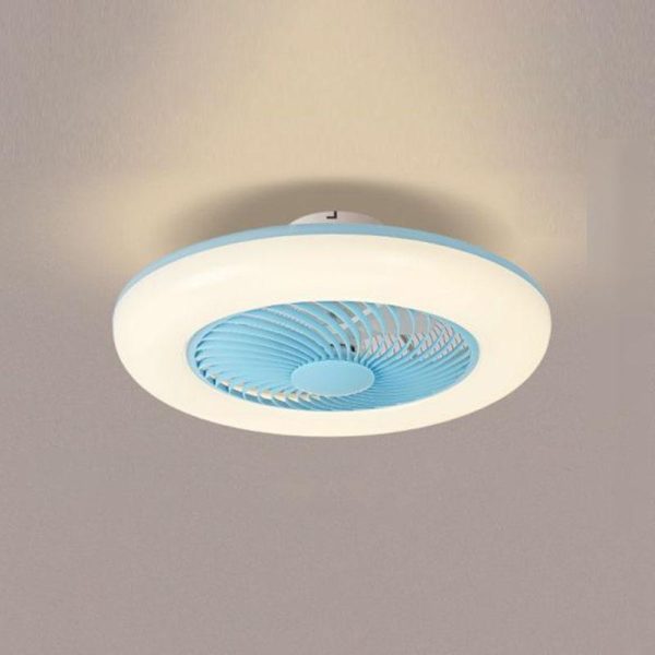 Modern Round Flush Mount Bladeless Ceiling Fans with LED Lights - Image 3