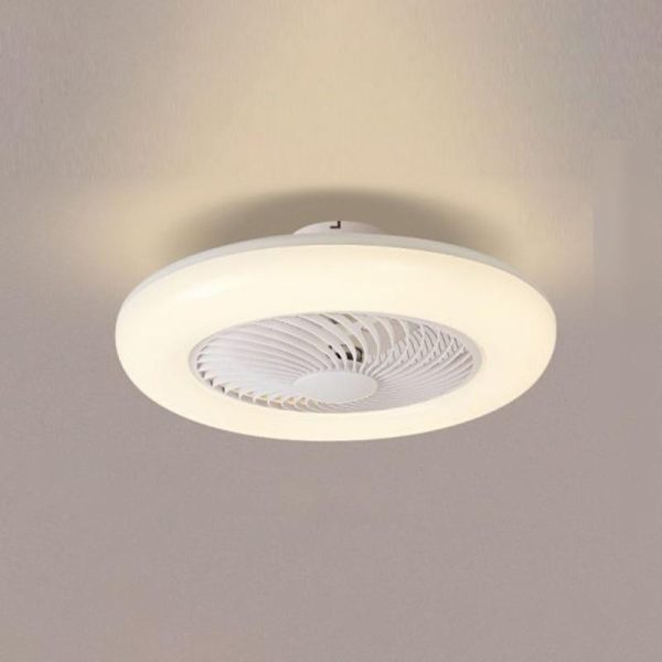 Modern Round Flush Mount Bladeless Ceiling Fans with LED Lights - Image 5