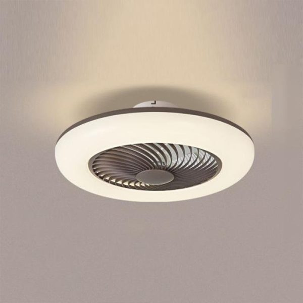 Modern Round Flush Mount Bladeless Ceiling Fans with LED Lights - Image 2