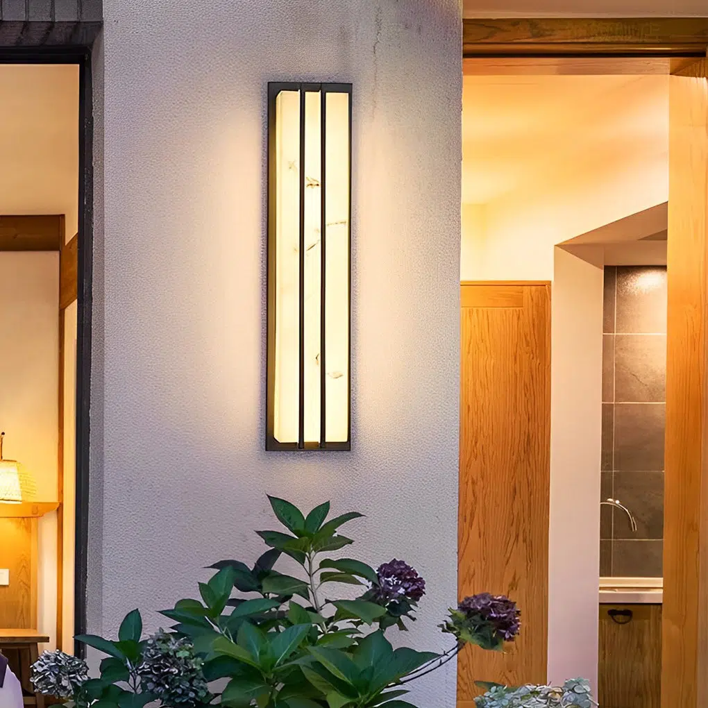 Resin-Outdoor-Wall-Lighting.jpg Minimalist Resin Waterproof LED Black Modern Outdoor Wall Light Fixture - Image 1