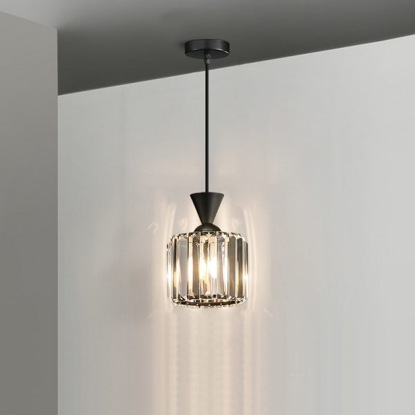 Contemporary Luxury Radiant Prismatic Clear Crystal Shade 1-Light Pendant Light For Living Room - Image 11