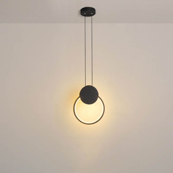Modern Minimalist Iron Silicone Geometric Round Frame LED Pendant Light for Bedroom - Image 22