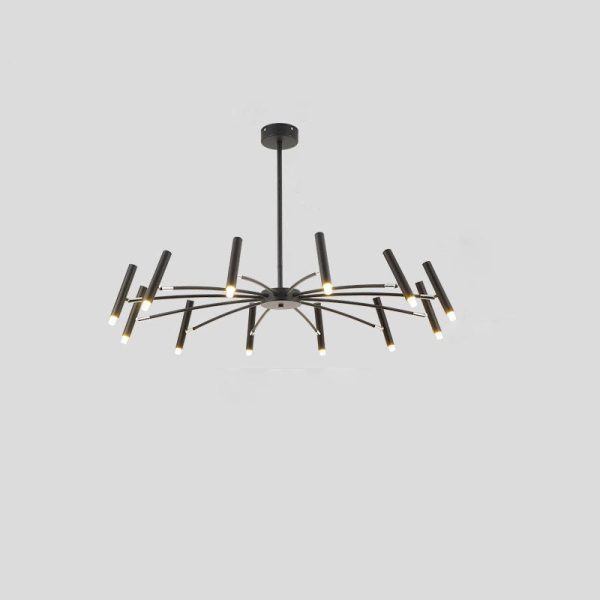 Contemporary Scandinavian Round Radioactive Iron Aluminum 12/24 Light Chandelier For Living Room - Image 23