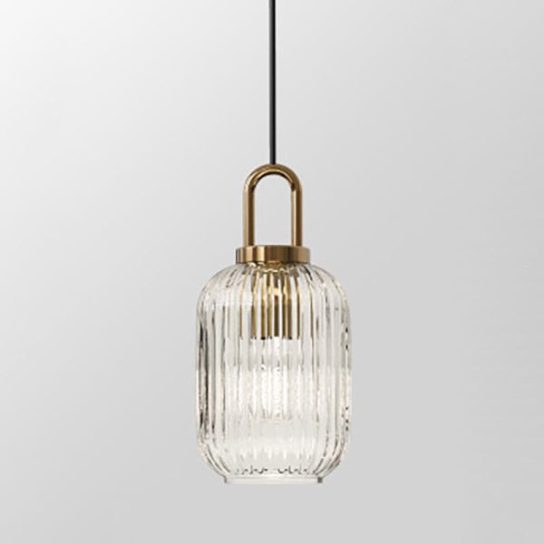 Contemporary Nordic Round Oval Pumpkin Stainless Steel Striped Glass 1-Light Pendant Light For Living Room - Image 19