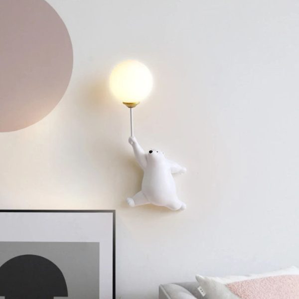 Modern Creative Bear Iron Glass 1-Light Wall Sconce Lamp - Image 8