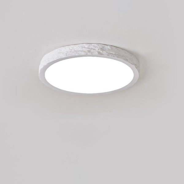 Modern Minimalist Round Stone Grain Resin Iron LED Flush Mount Ceiling Light For Bedroom - Image 14