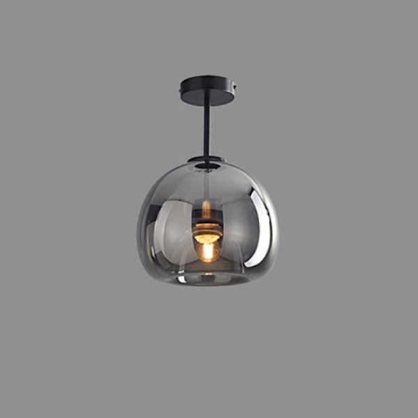 Nordic Light Luxury Round Glass Ball 1-Light Semi-Flush Mount Ceiling Light - Image 10
