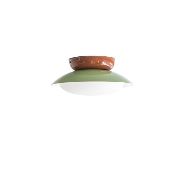 Contemporary Scandinavian Macaron Geometric Semicircle Shade LED Semi-Flush Mount Ceiling Light For Living Room - Image 11