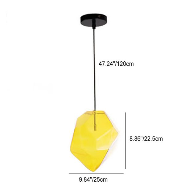 Modern Simplicity Irregular Shape Glass 1-Light Pendant Light For Living Room - Image 7