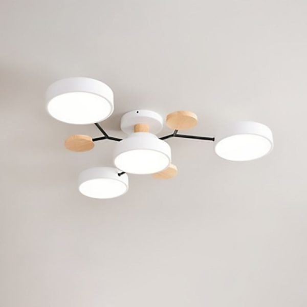 Contemporary Scandinavian Round Molecule Branch Design LED Semi-Flush Mount Ceiling Light For Living Room - Image 9