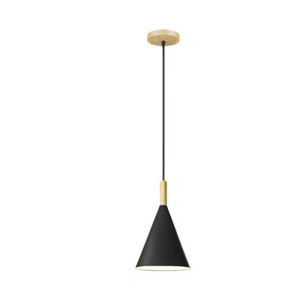 Nordic Minimalist Macaron Cone Wood 1-Light Pendant Light - Image 4