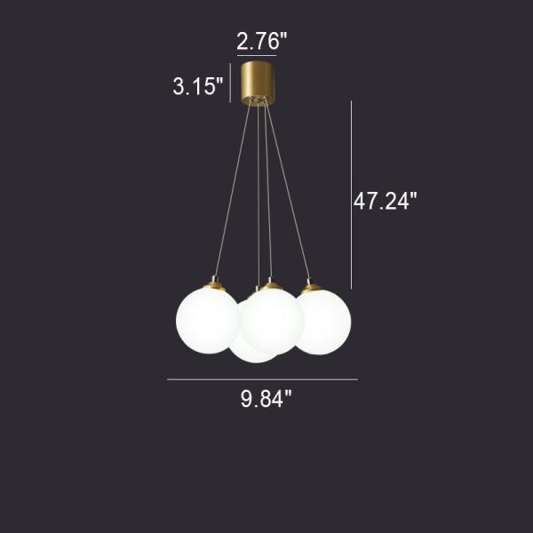 Nordic Light Luxury Glass Balloon Brass 4/5/7 Light Chandelier - Image 7