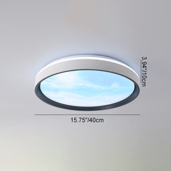 Modern Simplicity Iron Acrylic Round Square Rectangular Sunny Sky LED Flush Mount Ceiling Light For Living Room - Image 2