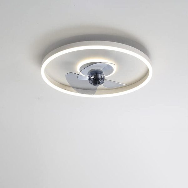 Nordic Minimalist Round Invisible LED Flush Mount Ceiling Fan Light - Image 15