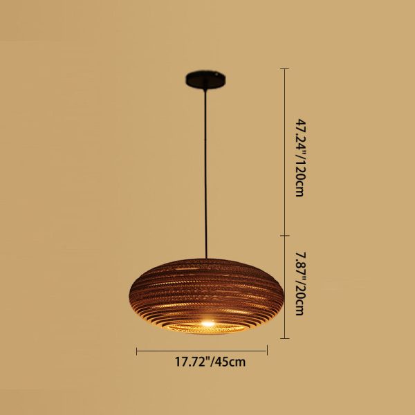 Contemporary Retro Paper Elliptic Spherical Bell Trapezoid Semicircle Polygonal 1-Light Pendant Light For Dining Room - Image 10