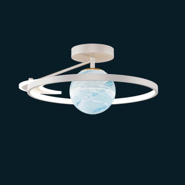 Modern Space Planet Globe LED Semi-Flush Mount Ceiling Light - Image 10