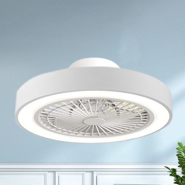 Modern Minimalist Solid Color Iron Copper LED Flush Mount Ceiling Fan Light - Image 30