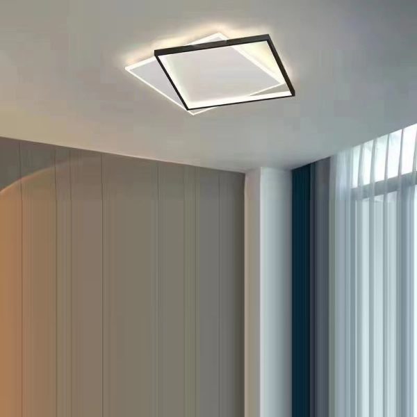 Modern Minimalist Square Round Iron Acrylic LED Flush Mount Ceiling Light For Living Room - Image 9