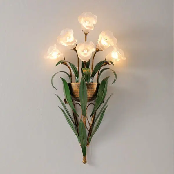 Modern Minimalist Glass Flower 6/10-Light Wall Sconce Lamp - Image 9