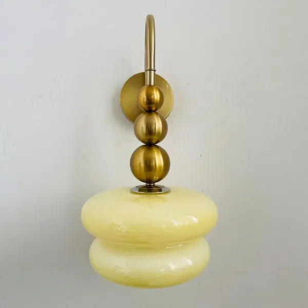 Macaron Cream Gourd Design Glass Shade 1-Light Wall Sconce Lamp - Image 7