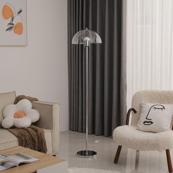 Nordic Vintage Acrylic Clear Dome LED Standing Floor Lamp - Image 25
