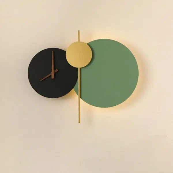 Modern Minimalist Round Iron Acrylic LED Clock Wall Sconce Lamp - Image 12