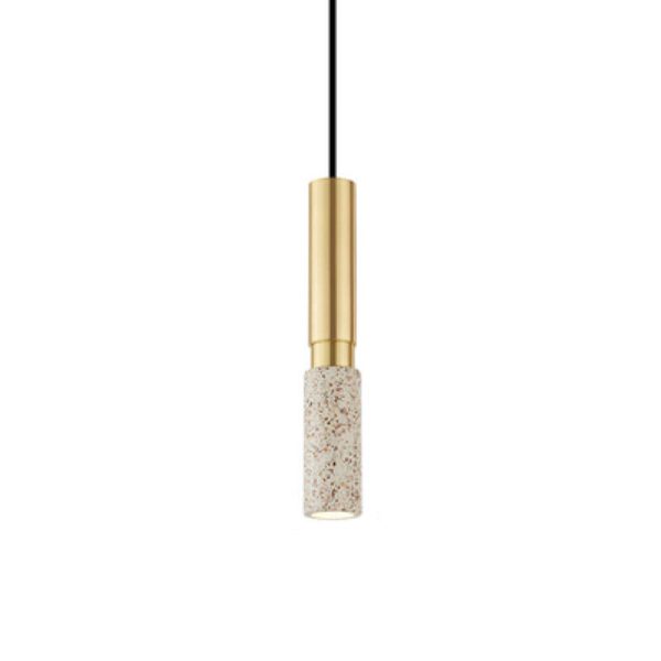 Nordic Minimalist Terrazzo Column Metal 1-Light Pendant Light - Image 8