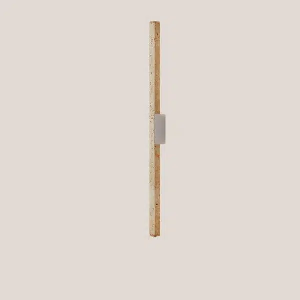 Japanese Wabi-Sabi Yellow Travertine Wood Long Strip LED Wall Sconce Lamp - Image 17