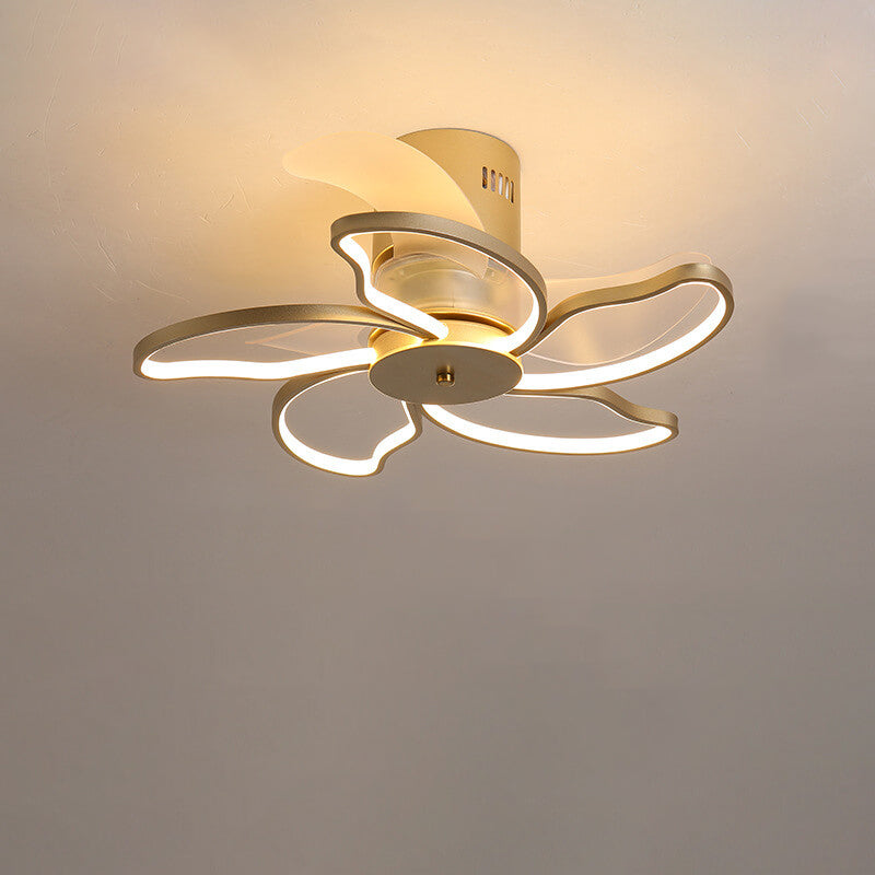 SKU-01-9010A-600-5a6c81fe-2e16-450a-80ae-1b12d78ee1ef.jpg Nordic Minimalist Petal Shaped LED Semi-Flush Mount Ceiling Fan Light - Image 1