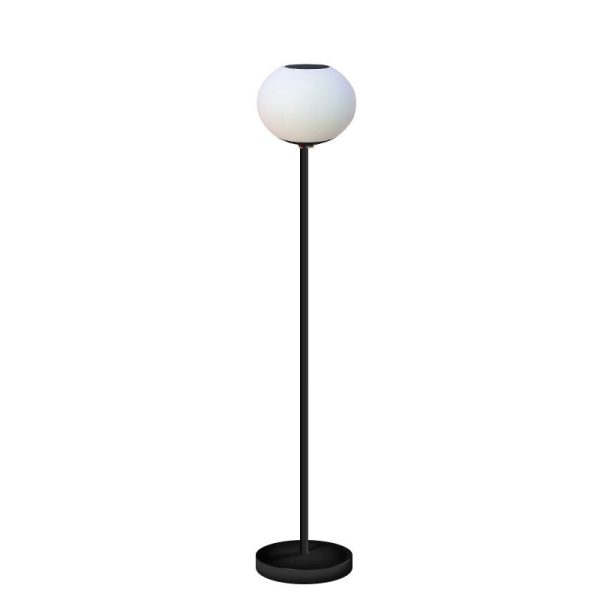 Solar Modern Minimalist Wrought Iron PE Oval LED Outdoor Standing Floor Lamp - Image 9