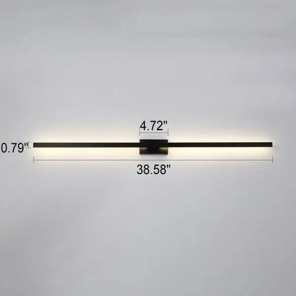 Nordic Minimalist Black Linear LED Mirror Front Light Wall Sconce Lamps - Image 9