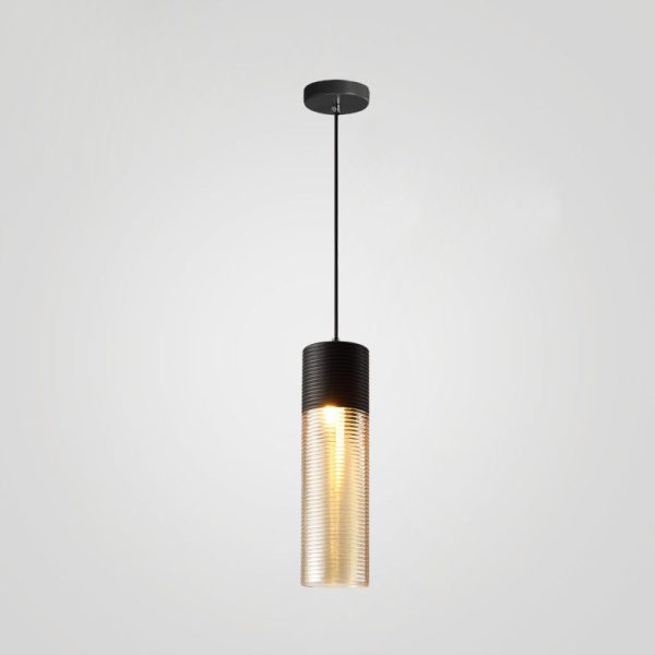 Contemporary Scandinavian Cylinder Oval Iron Glass 1-Light Pendant Light For Living Room - Image 14