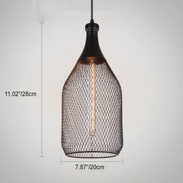 Industrial Creative Cylindrical Iron Mesh 1-Light Pendant Light - Image 4