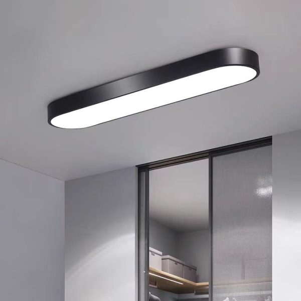 Modern Minimalist Elliptical Strip Iron Acrylic LED Flush Mount Ceiling Light For Hallway - Image 15
