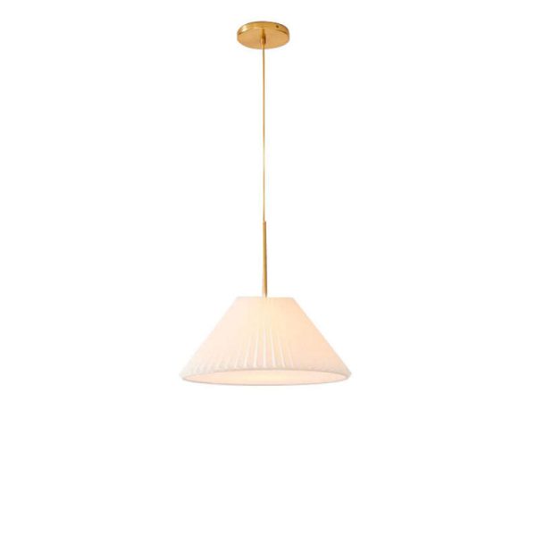 Nordic Minimalist Pleated PVC Fabric Drum Cone 1-Light Pendant Light - Image 13