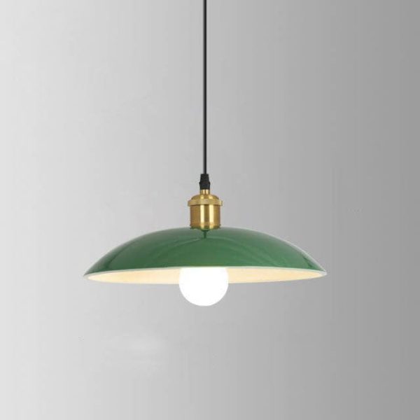 Industrial Vintage Green Iron Dome Cone 1-Light Pendant Light - Image 3