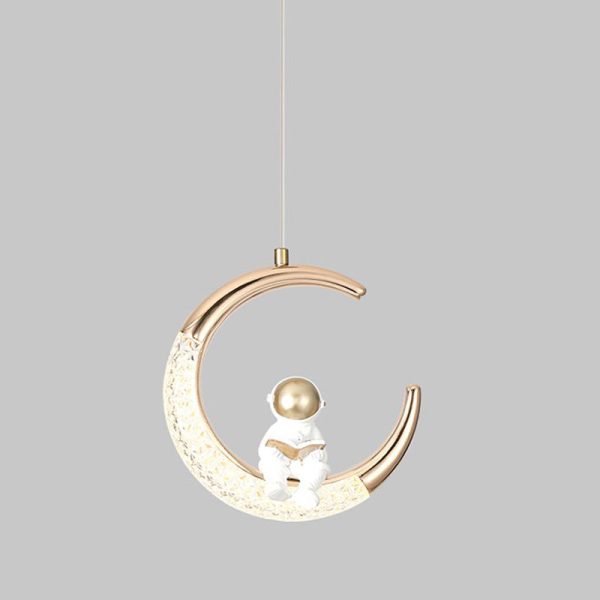 Modern Creative Astronaut Moon LED Kids Pendant Light - Image 5