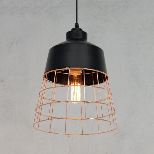 Nordic Creative Iron Cage Geometry 1-Light Pendant Light - Image 6