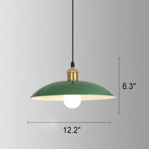 Industrial Vintage Green Iron Dome Cone 1-Light Pendant Light - Image 13