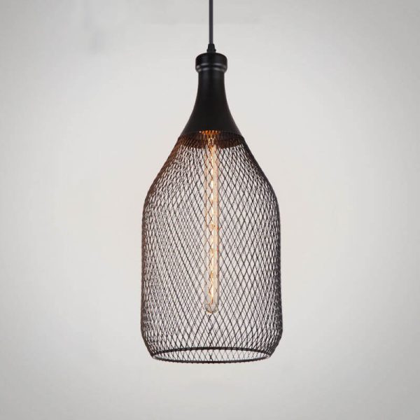 Industrial Creative Cylindrical Iron Mesh 1-Light Pendant Light - Image 16