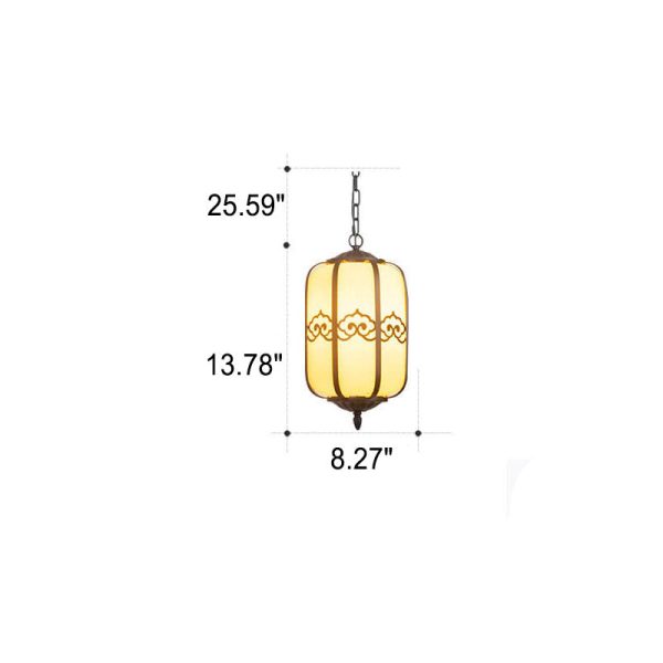 Modern Chinese Marble Lantern Outdoor Waterproof 1-Light Pendant Light - Image 5