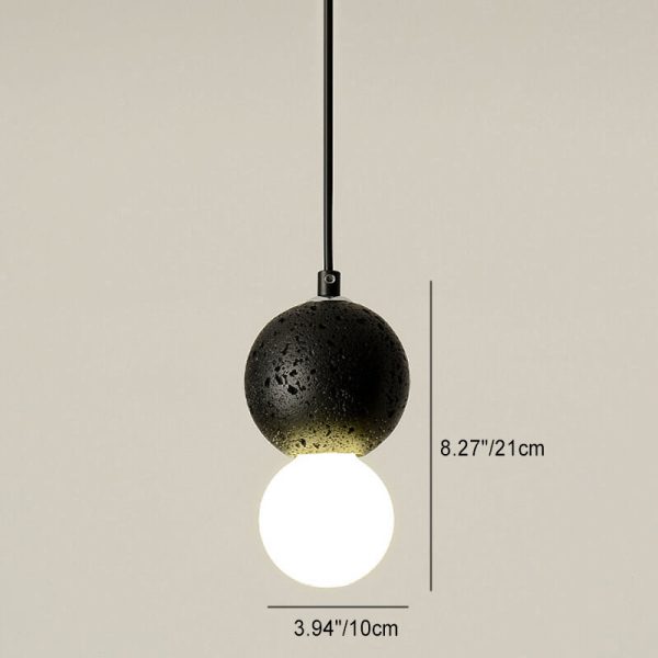 Contemporary Scandinavian Orb Terrazzo 1-Light Pendant Light For Bedroom - Image 4