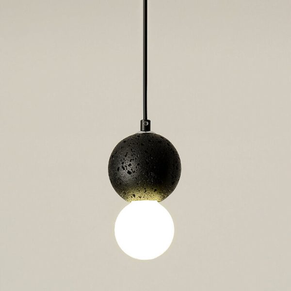 Contemporary Scandinavian Orb Terrazzo 1-Light Pendant Light For Bedroom - Image 8